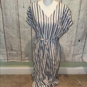 Croft & Barrow Blue and White Striped Midi Dress